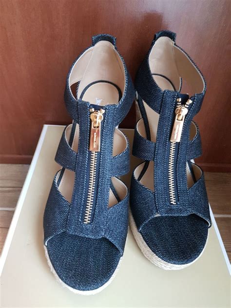 michael kors zwarte sandalette|michael kors denim sandals.